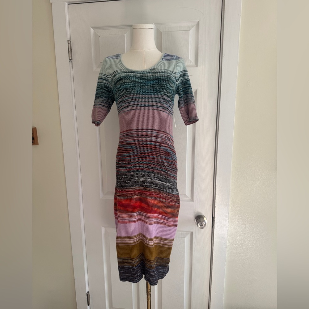 Anthropologie Multicolor Knit Midi Dress
